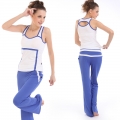 Yoga fitting sportswear Summer Sets Mesh fabric(Fish eyes vest+Pants)
